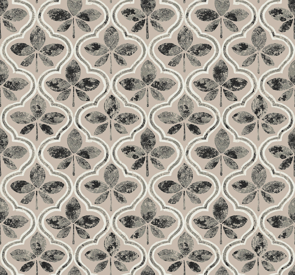 Sevilla Onyx Wallpaper by Inspired by Color Black & White, III Covers about 60.8 square feet 27-in by 27-ft long roll Prepasted 25.25 - Fabric Carolina -