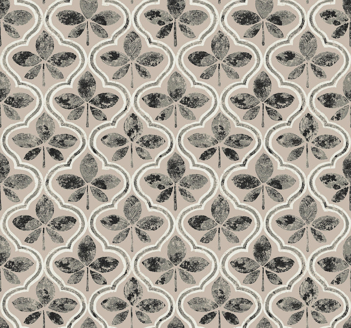 Sevilla Onyx Wallpaper by Inspired by Color Black & White, III Covers about 60.8 square feet 27-in by 27-ft long roll Prepasted 25.25 - Fabric Carolina -