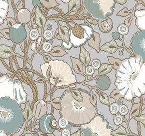 Vincent Poppies Heather Wallpaper by York Wallcoverings