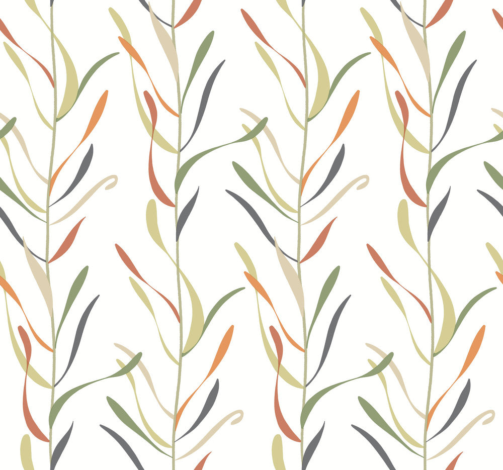 Chloe Vine Sienna Wallpaper by York Wallcoverings Earthy Tones Covers about 60.8 square feet 27-in by 27-ft long roll Prepasted 24 - Fabric Carolina -