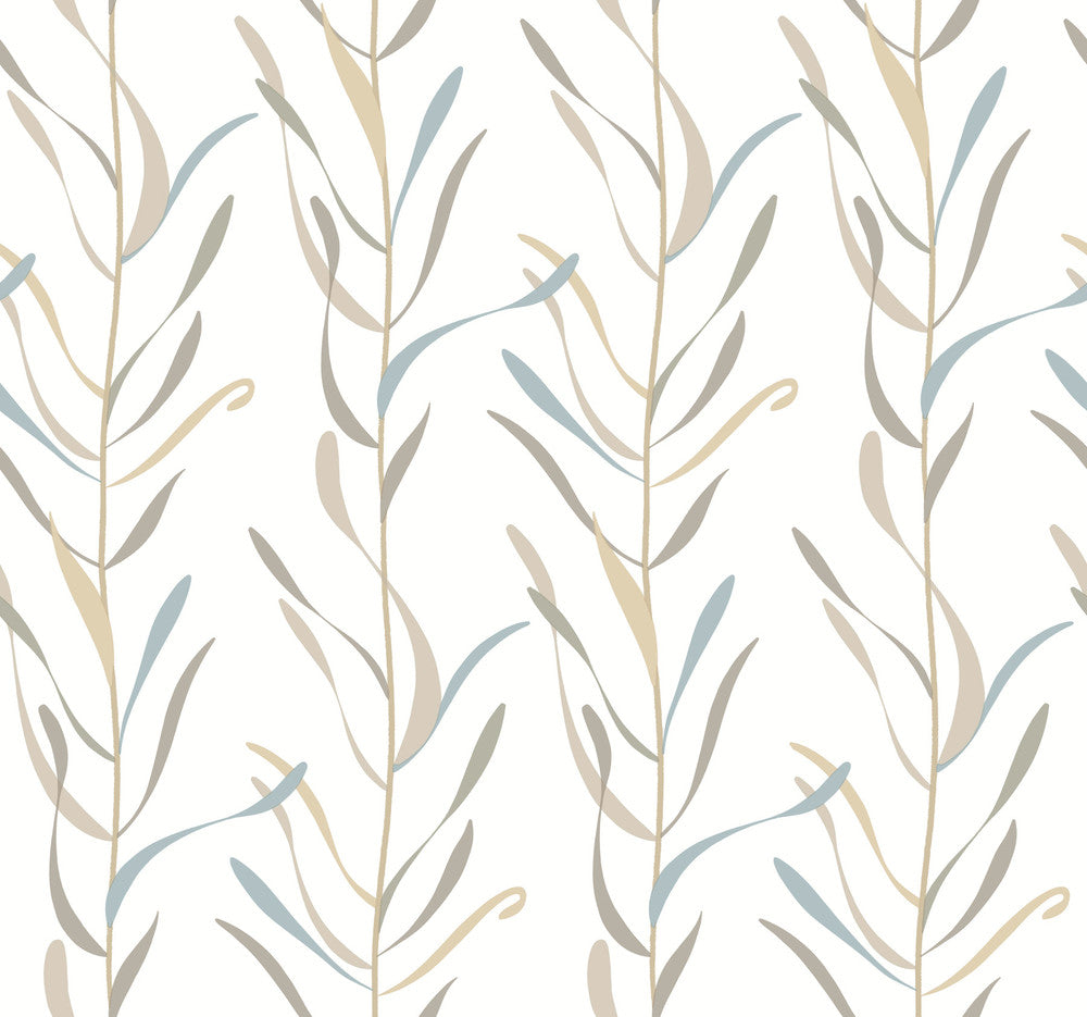 Chloe Vine River Rock Wallpaper by York Wallcoverings Beige & Neutrals Covers about 60.8 square feet 27-in by 27-ft long roll Prepasted 24 - Fabric Carolina -