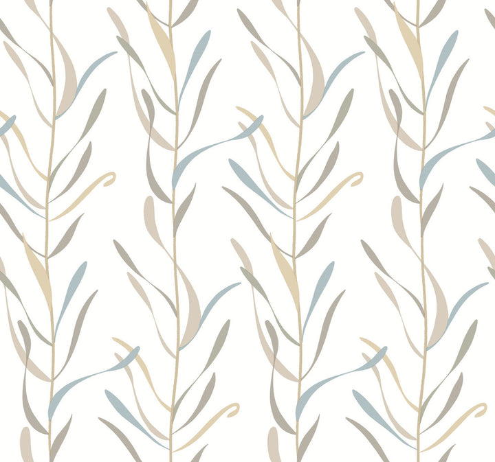 Chloe Vine River Rock Wallpaper by York Wallcoverings Beige & Neutrals Covers about 60.8 square feet 27-in by 27-ft long roll Prepasted 24 - Fabric Carolina -