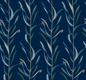 Chloe Vine Indigo Wallpaper by Inspired by Color