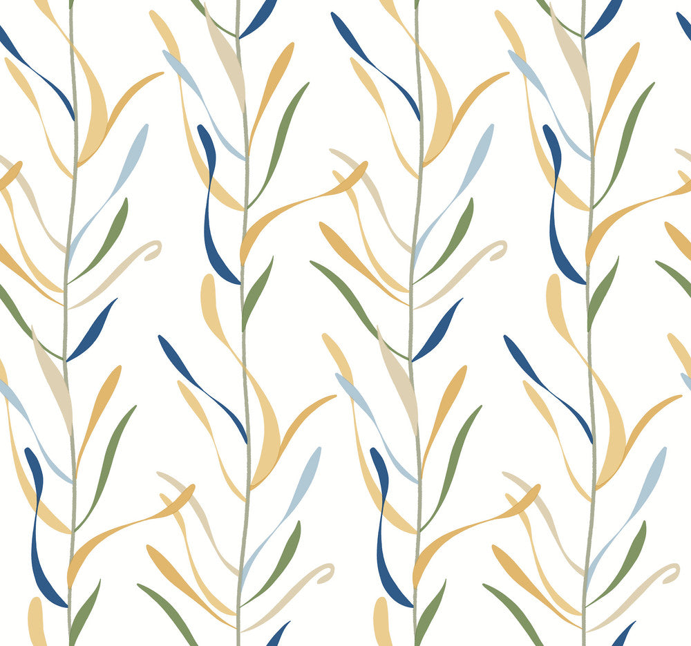 Chloe Vine Ochre Wallpaper by York Wallcoverings Greenhouse Covers about 60.8 square feet 27-in by 27-ft long roll Prepasted 24 - Fabric Carolina -