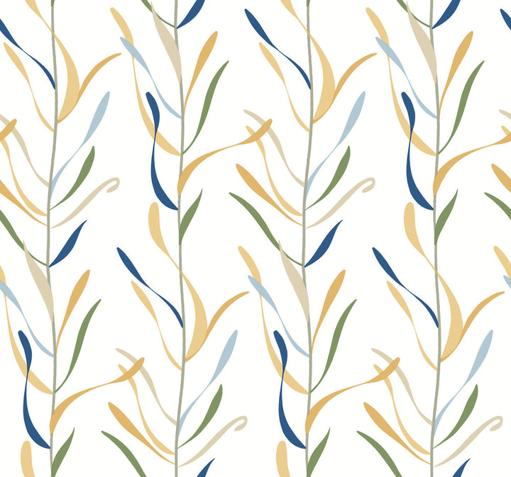 Chloe Vine Ochre Wallpaper by York Wallcoverings Greenhouse Covers about 60.8 square feet 27-in by 27-ft long roll Prepasted 24 - Fabric Carolina -