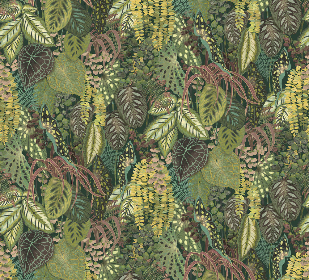 Greenery Jade Wall Mural by York Wallcoverings Greenhouse Covers 5 panels - measures 11.25-ft wide by 10.2-ft tall when assembled 27-in by 10.2-ft long roll Unpasted 0 - Fabric Carolina -