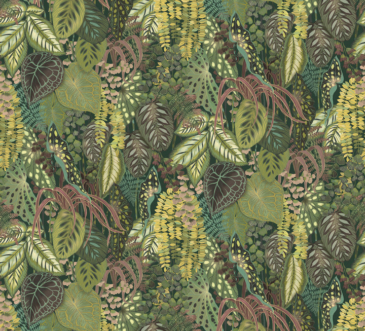 Greenery Jade Wall Mural by York Wallcoverings Greenhouse Covers 5 panels - measures 11.25-ft wide by 10.2-ft tall when assembled 27-in by 10.2-ft long roll Unpasted 0 - Fabric Carolina -
