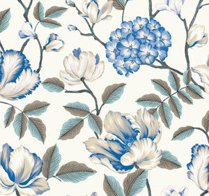 Morning Garden White Wallpaper by York Wallcoverings