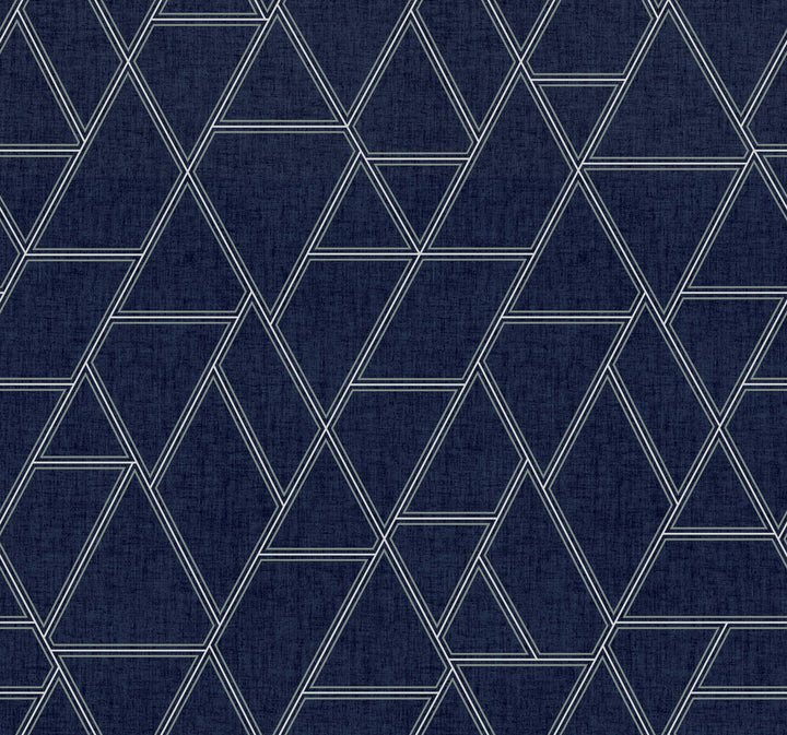 Pathways Navy Wallpaper by York Wallcoverings Grandmillennial Covers about 60.8 square feet 27-in by 27-ft long roll Prepasted 25.25 - Fabric Carolina -
