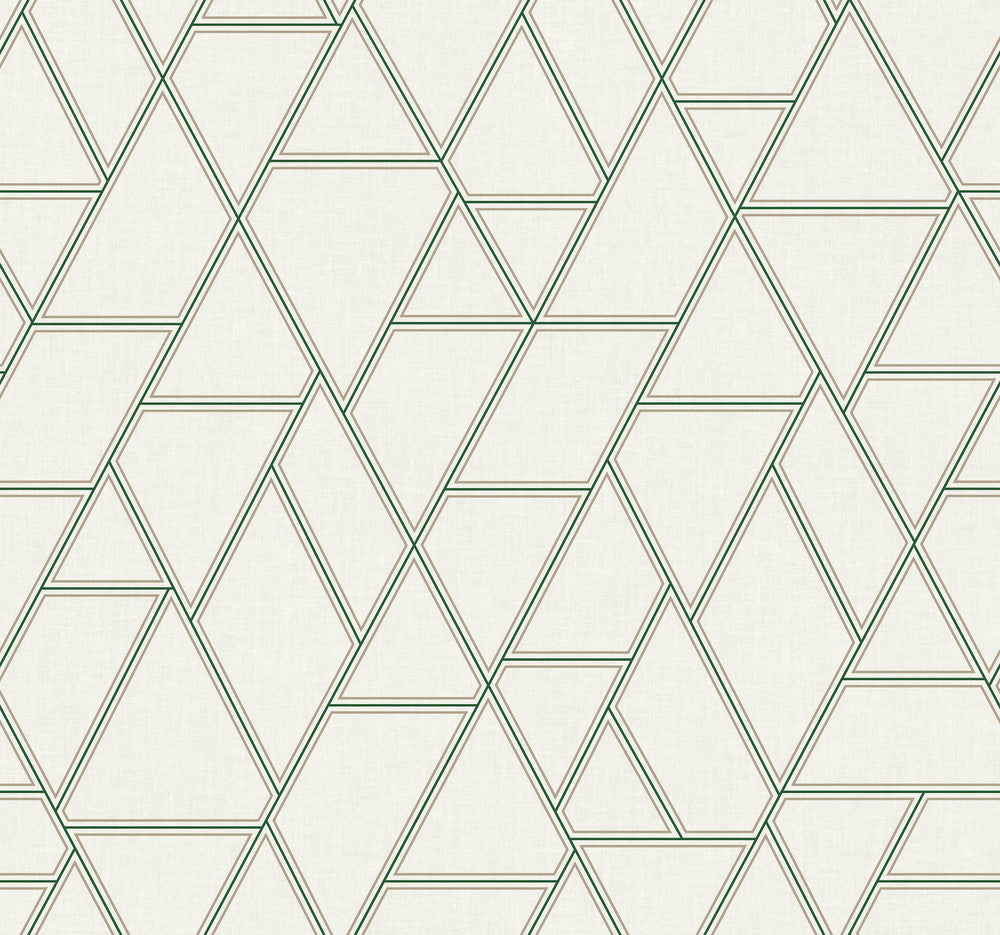 Pathways White & Green Wallpaper by York Wallcoverings Grandmillennial Covers about 60.8 square feet 27-in by 27-ft long roll Prepasted 25.25 - Fabric Carolina -