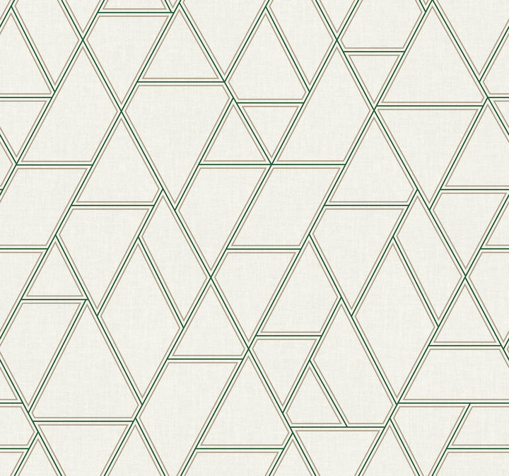 Pathways White & Green Wallpaper by York Wallcoverings Grandmillennial Covers about 60.8 square feet 27-in by 27-ft long roll Prepasted 25.25 - Fabric Carolina -