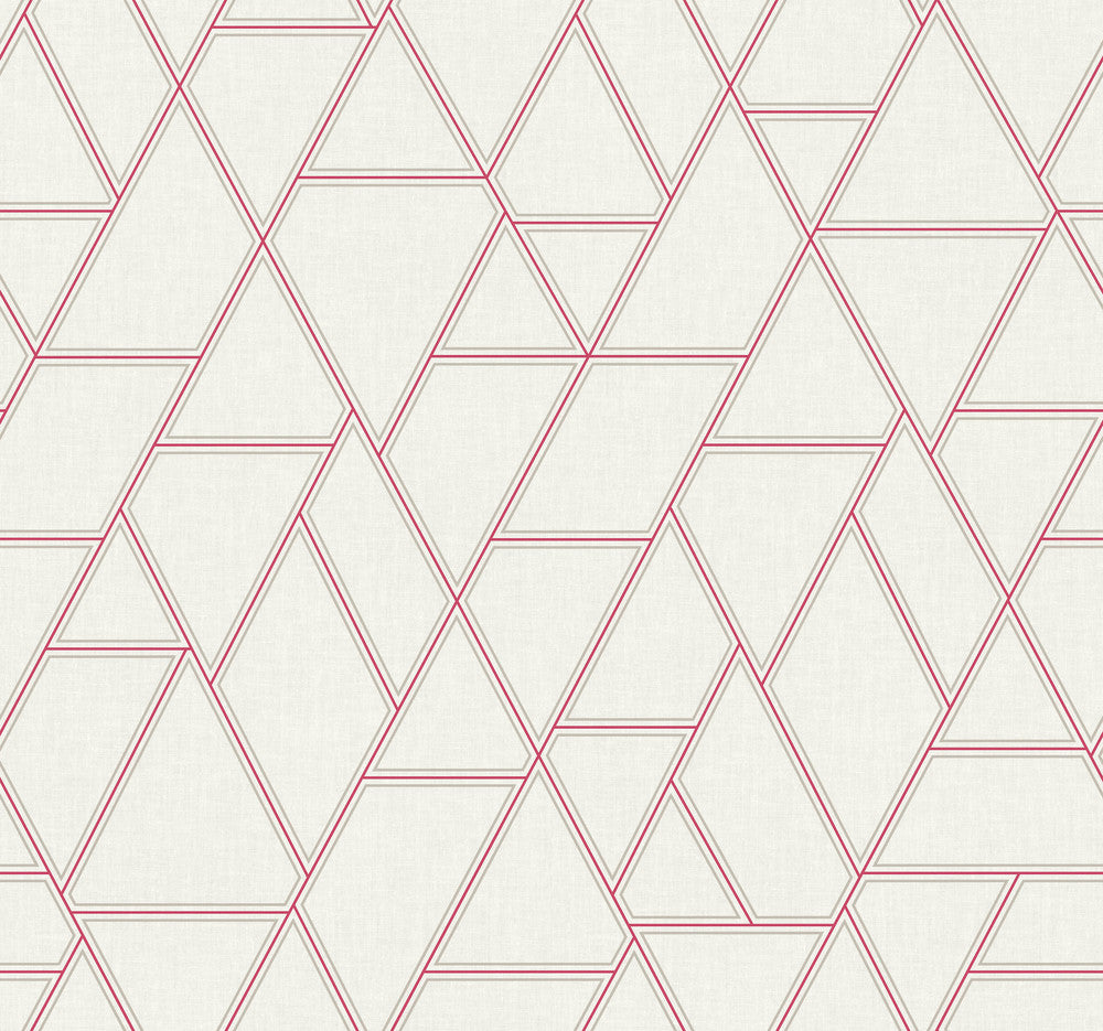 Pathways White & Red Wallpaper by York Wallcoverings Grandmillennial Covers about 60.8 square feet 27-in by 27-ft long roll Prepasted 25.25 - Fabric Carolina -