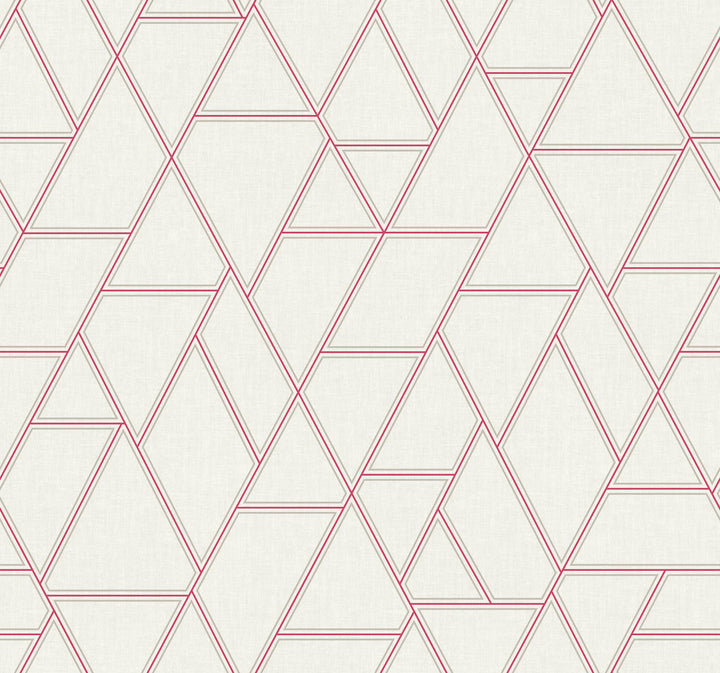 Pathways White & Red Wallpaper by York Wallcoverings Grandmillennial Covers about 60.8 square feet 27-in by 27-ft long roll Prepasted 25.25 - Fabric Carolina -