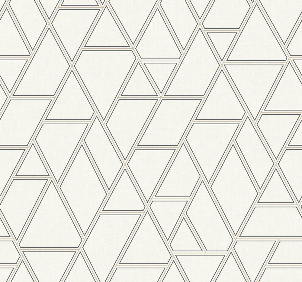 Pathways White & Grey Wallpaper by York Wallcoverings Grandmillennial Covers about 60.8 square feet 27-in by 27-ft long roll Prepasted 25.25 - Fabric Carolina -