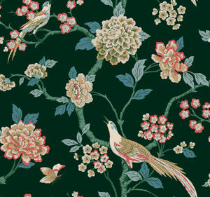 Fanciful Dark Green Wallpaper by York Wallcoverings