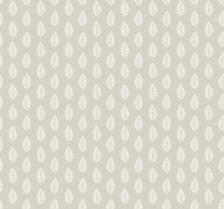 Leaf Pendant Grey Wallpaper by Inspired by Color Beige & Neutrals Covers about 60.8 square feet 27-in by 27-ft long roll Prepasted 25.25 - Fabric Carolina -