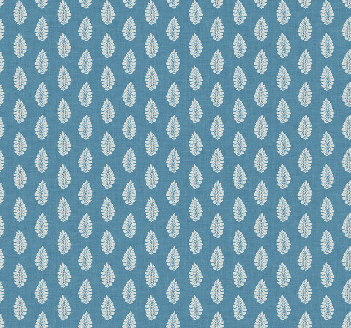 Leaf Pendant Blue Wallpaper by Inspired by Color Blues II Covers about 60.8 square feet 27-in by 27-ft long roll Prepasted 25.25 - Fabric Carolina -