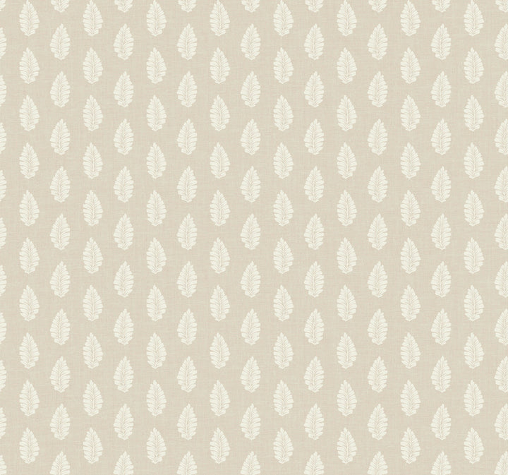 Leaf Pendant Linen Wallpaper by Inspired by Color Beige & Neutrals Covers about 60.8 square feet 27-in by 27-ft long roll Prepasted 25.25 - Fabric Carolina -