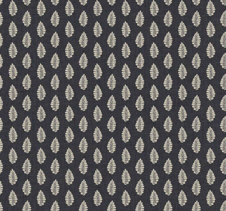 Leaf Pendant Black Wallpaper by York Wallcoverings Grandmillennial Covers about 60.8 square feet 27-in by 27-ft long roll Prepasted 25.25 - Fabric Carolina -