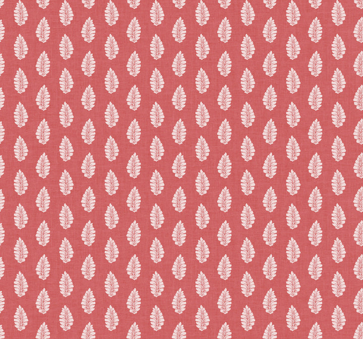 Leaf Pendant Red Wallpaper by York Wallcoverings Grandmillennial Covers about 60.8 square feet 27-in by 27-ft long roll Prepasted 25.25 - Fabric Carolina -