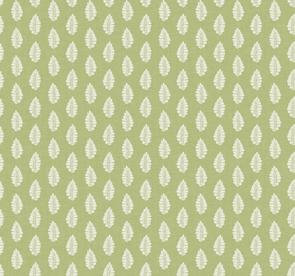 Leaf Pendant Green Wallpaper by York Wallcoverings Grandmillennial Covers about 60.8 square feet 27-in by 27-ft long roll Prepasted 25.25 - Fabric Carolina -