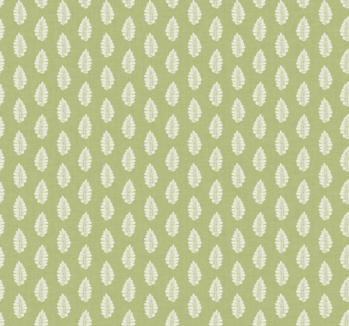 Leaf Pendant Green Wallpaper by York Wallcoverings Grandmillennial Covers about 60.8 square feet 27-in by 27-ft long roll Prepasted 25.25 - Fabric Carolina -
