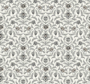 Vintage Blooms Grey Wallpaper by York Wallcoverings