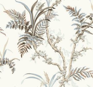 Enchanted Fern Beige & Grey Wallpaper by York Wallcoverings