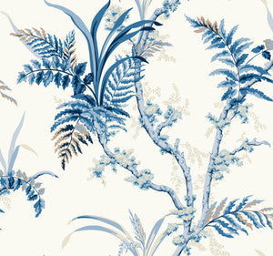 Enchanted Fern Blue Wallpaper by York Wallcoverings