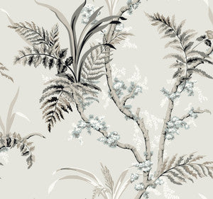 Enchanted Fern Grey & Beige Wallpaper by York Wallcoverings