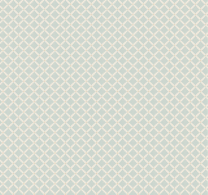 Diamond Gate Blue & Taupe Wallpaper by York Wallcoverings Grandmillennial Covers about 60.8 square feet 27-in by 27-ft long roll Prepasted 25.25 - Fabric Carolina -