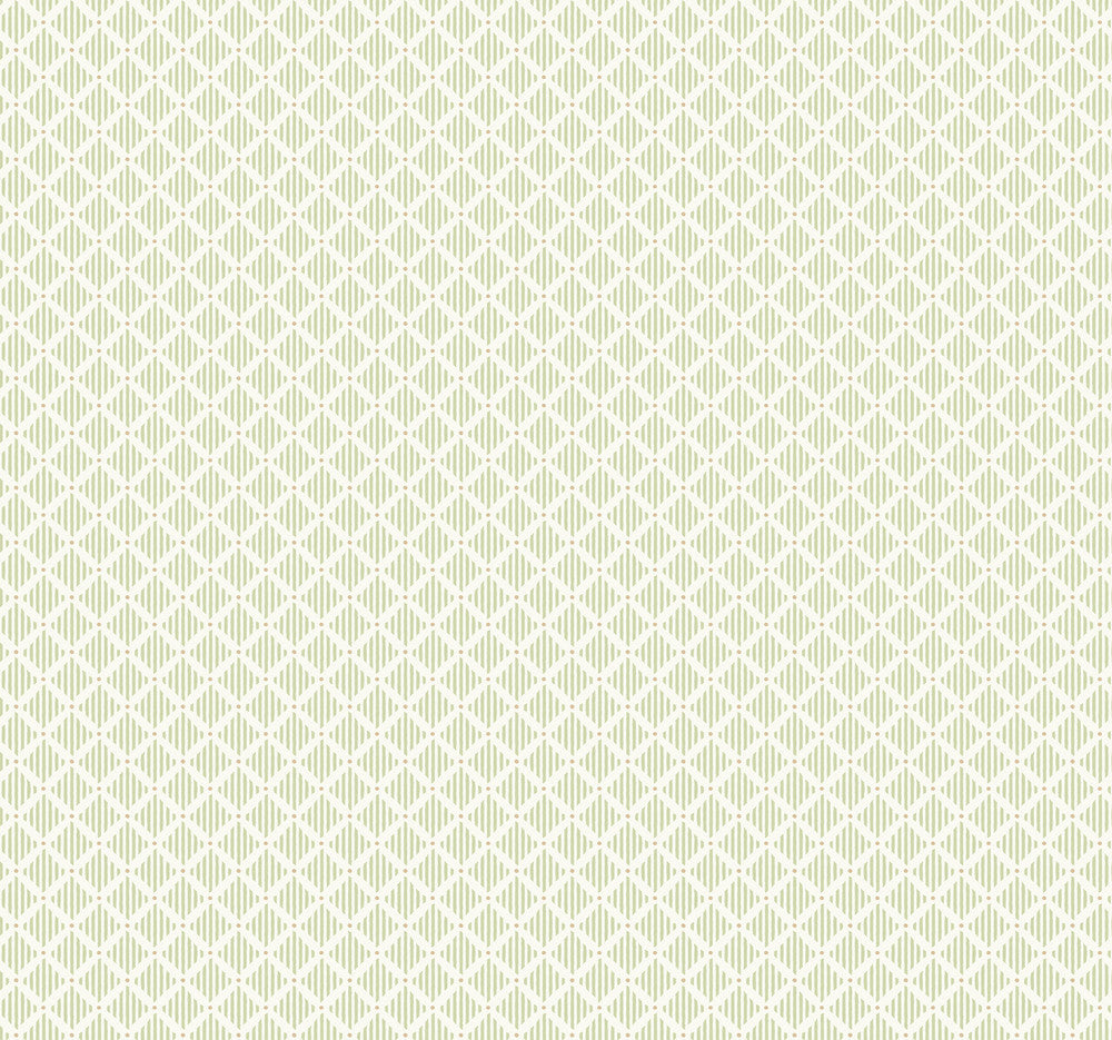 Diamond Gate Green Wallpaper by York Wallcoverings Grandmillennial Covers about 60.8 square feet 27-in by 27-ft long roll Prepasted 25.25 - Fabric Carolina -