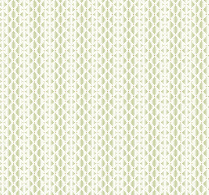 Diamond Gate Green Wallpaper by York Wallcoverings Grandmillennial Covers about 60.8 square feet 27-in by 27-ft long roll Prepasted 25.25 - Fabric Carolina -