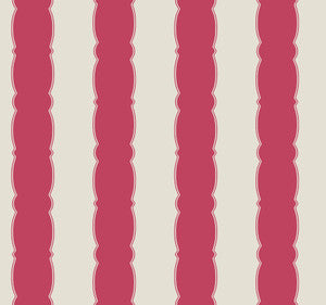 Scalloped Stripe Red Wallpaper by York Wallcoverings