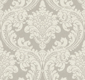 Tapestry Damask Grey Wallpaper by York Wallcoverings