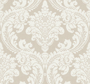 Tapestry Damask Off White Wallpaper by York Wallcoverings