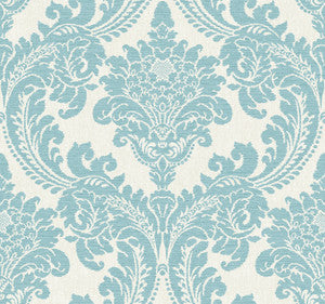 Tapestry Damask Teal Wallpaper by York Wallcoverings
