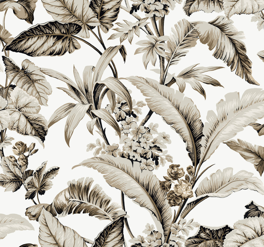 Mystic Isle Neutral Wallpaper by Ronald Redding Classics Covers about 60.8 square feet 27-in by 27-ft long roll Unpasted 25.25 - Fabric Carolina -