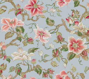 Marguerite Vine Blue Wallpaper by Ronald Redding