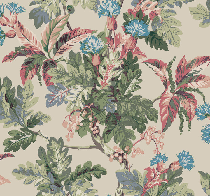 Briarwood Taupe Wallpaper by Ronald Redding Classics Covers about 60.8 square feet 27-in by 27-ft long roll Unpasted 25.25 - Fabric Carolina -