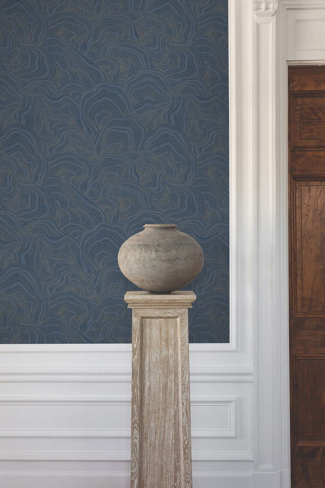 Geodes Navy Wallpaper by Ronald Redding Designer