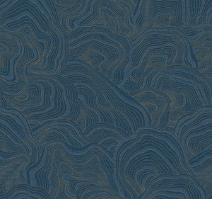 Geodes Navy Wallpaper by Ronald Redding