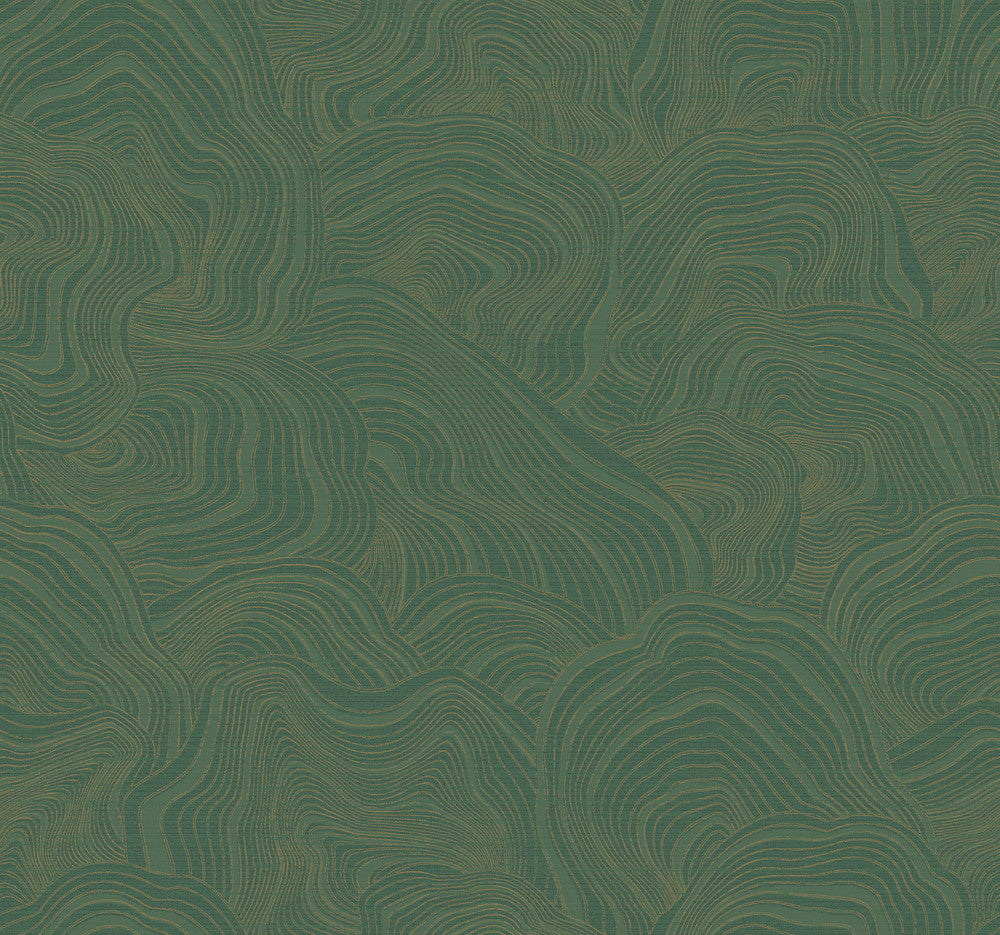 Geodes Green Wallpaper by Ronald Redding Classics Covers about 60.8 square feet 27-in by 27-ft long roll Unpasted 25.25 - Fabric Carolina -