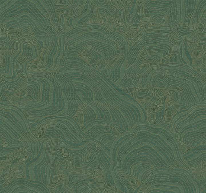 Geodes Green Wallpaper by Ronald Redding Classics Covers about 60.8 square feet 27-in by 27-ft long roll Unpasted 25.25 - Fabric Carolina -
