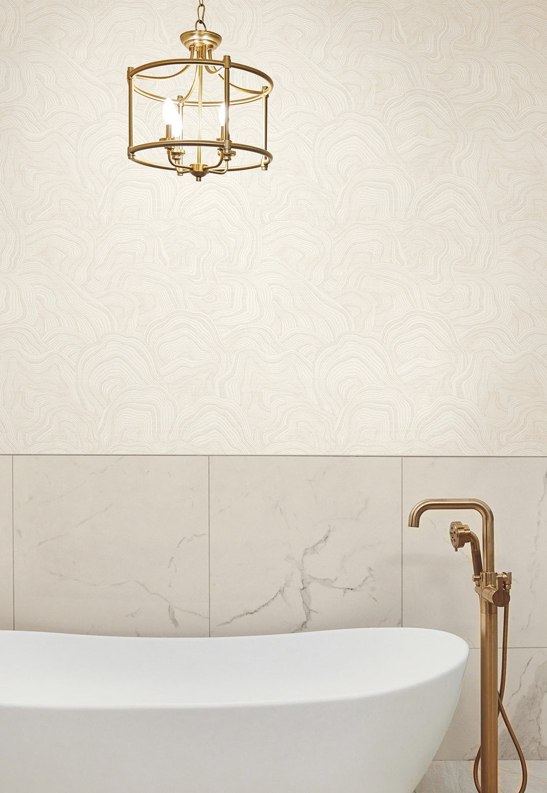 Geodes White Wallpaper by Ronald Redding Designer