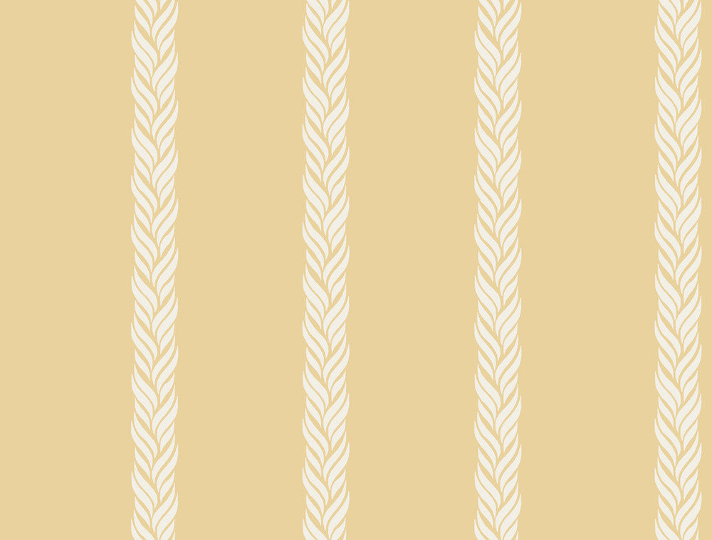 Braided Stripe Yellow Wallpaper by Ronald Redding Classics Covers about 60.8 square feet 27-in by 27-ft long roll Unpasted 20.5 - Fabric Carolina -