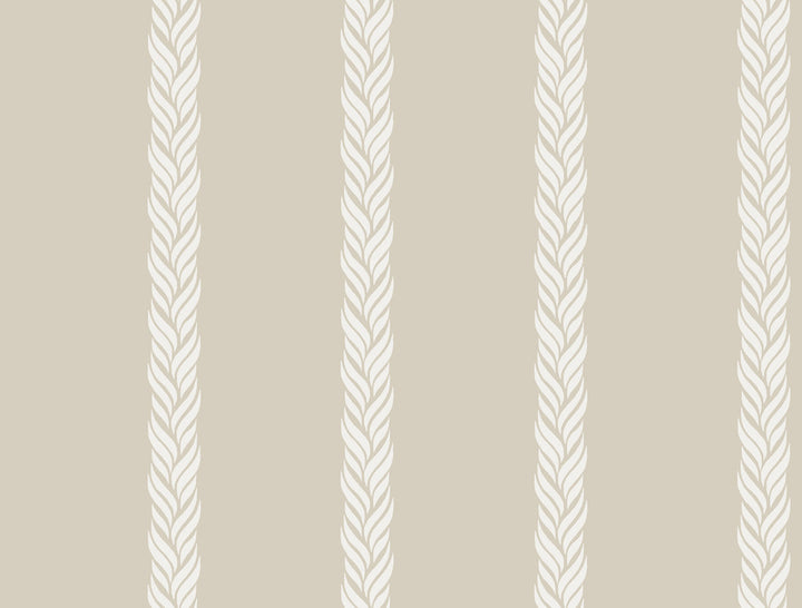 Braided Stripe Beige Wallpaper by Ronald Redding Classics Covers about 60.8 square feet 27-in by 27-ft long roll Unpasted 20.5 - Fabric Carolina -