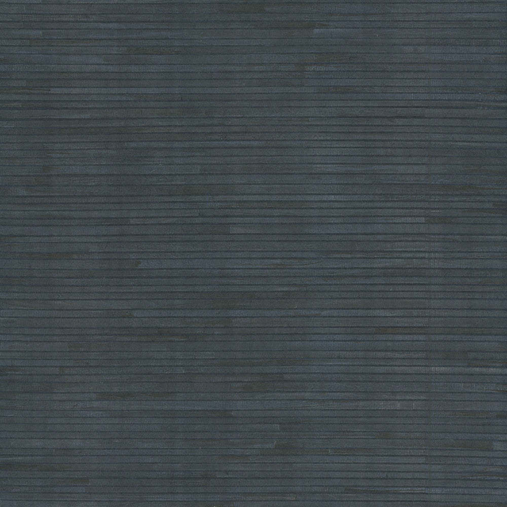 Hyacinth Leaf Navy Wallpaper by Ronald Redding Grasscloth & Natural Resource Covers about 72 square feet 36-in by 24-ft long roll Unpasted 0 - Fabric Carolina -