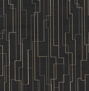 Inlay Line Black Wallpaper by Ronald Redding