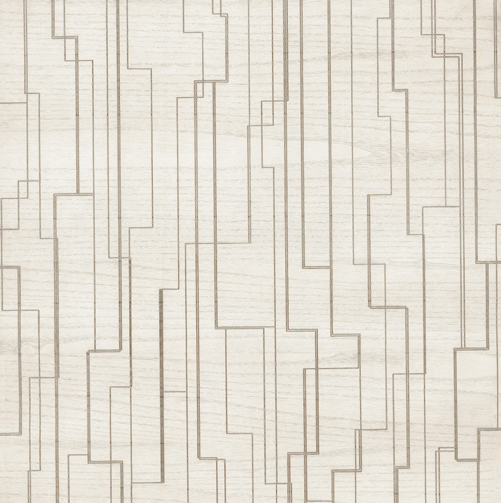 Inlay Line White Wallpaper by Ronald Redding Grasscloth & Natural Resource Covers about 72 square feet 36-in by 24-ft long roll Unpasted 32 - Fabric Carolina -